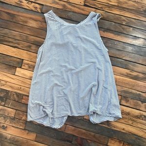 Peek-a-boo-back Striped Tank Top